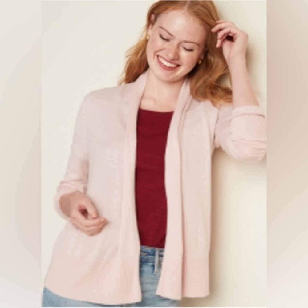 Short Shawl-Collar Open-Front Sweater for Women